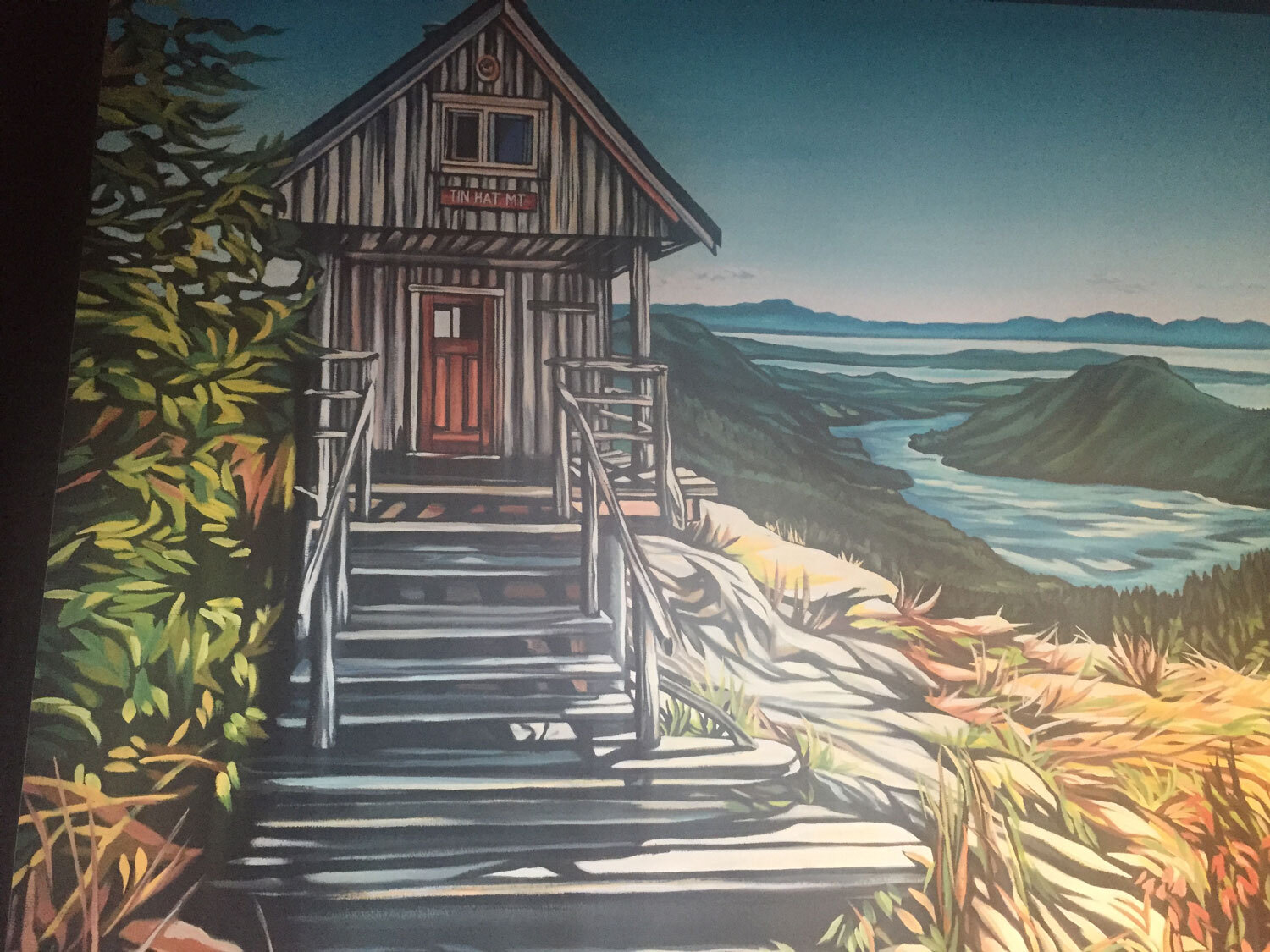 Painting of Tin Hat hut at Townsite Brewing