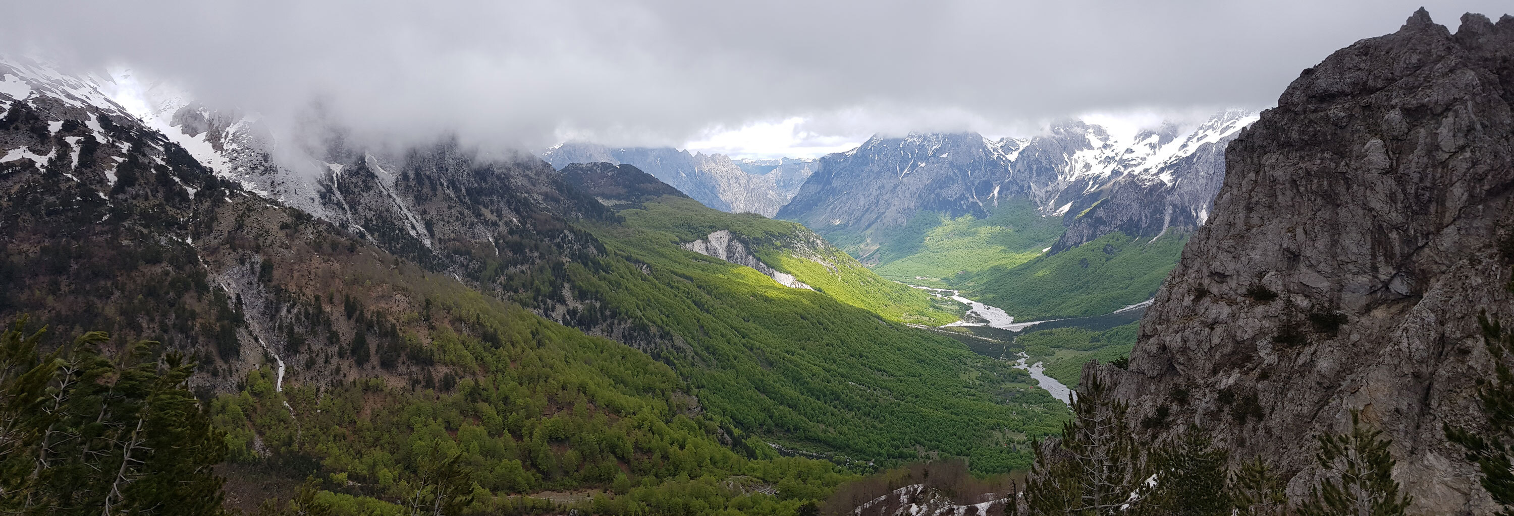 The Valbona valley from the top of the pass
