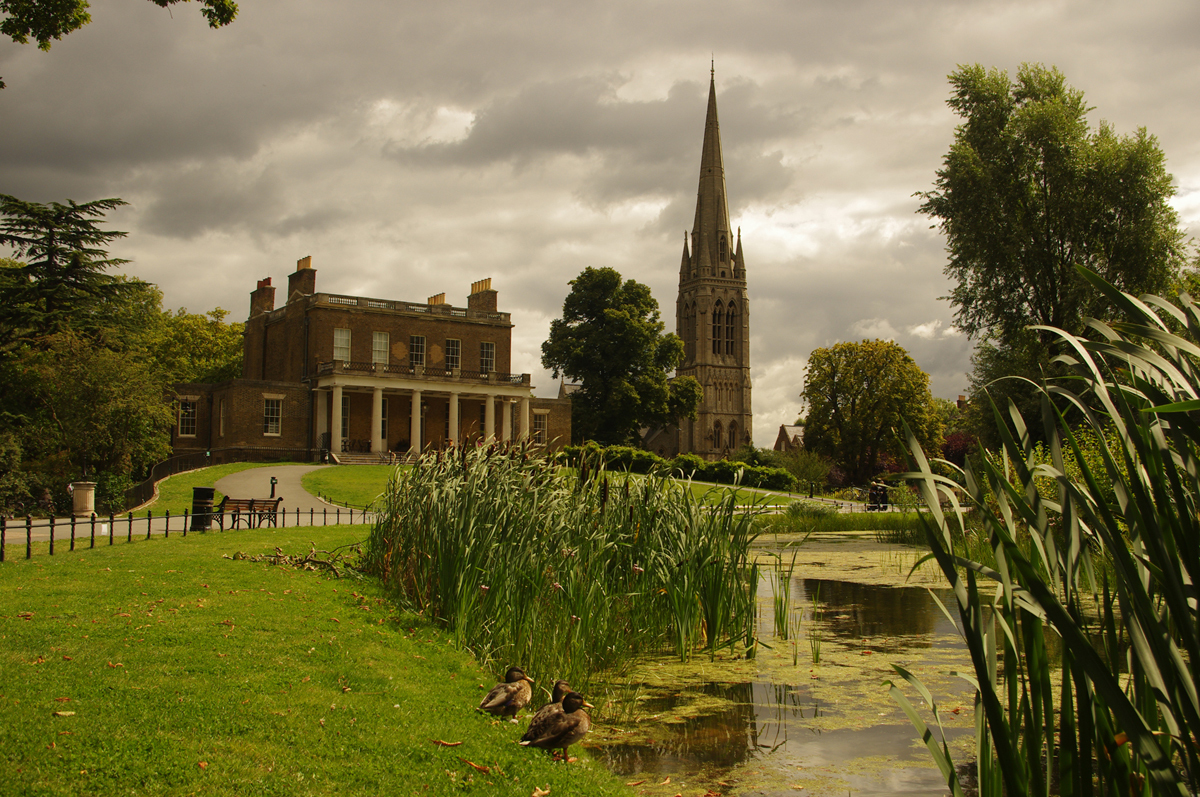 Clissold Park Showing Clissold House The Church And The Original Course Of The New River