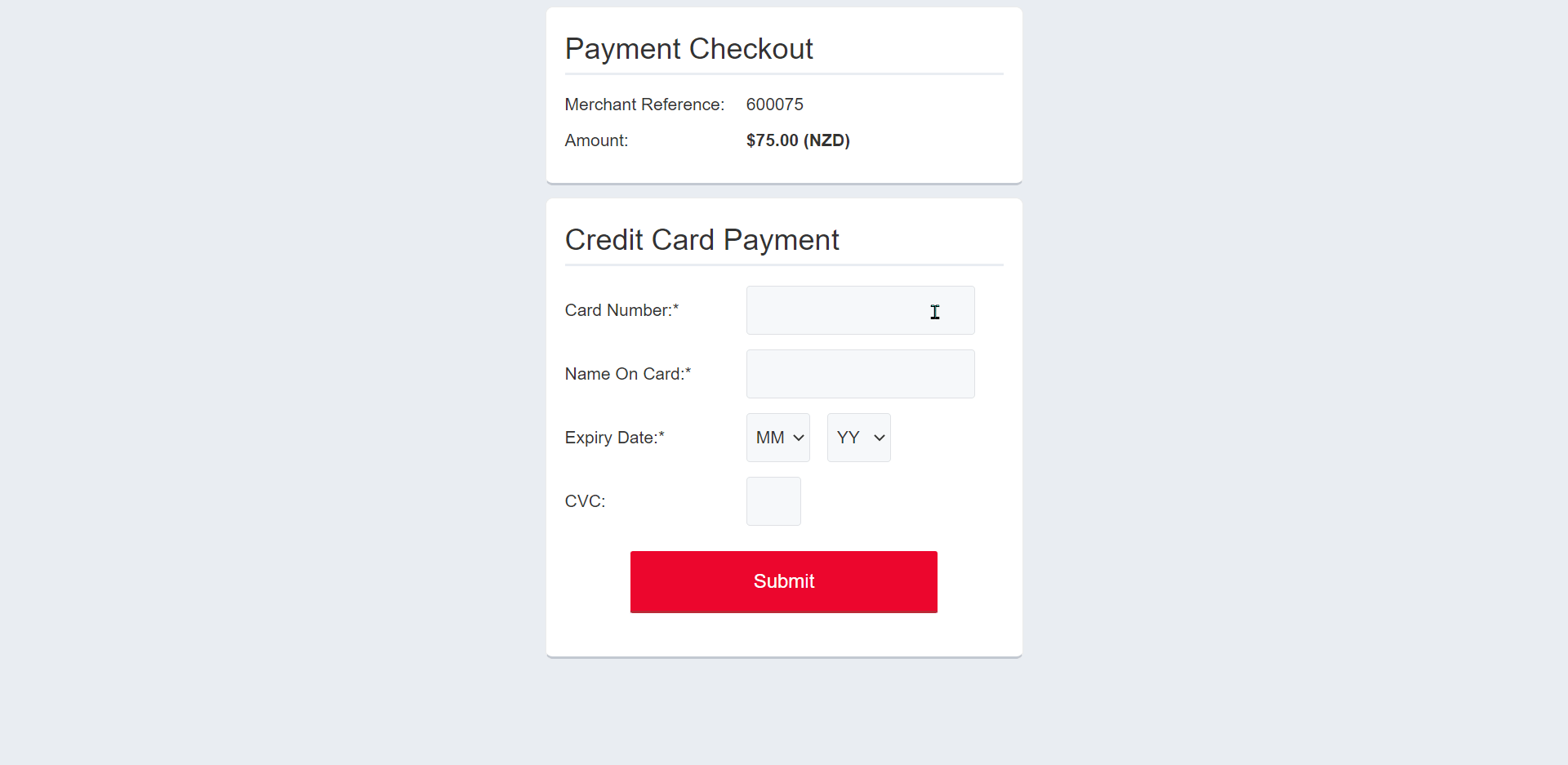 Windcave Payment Gateway example