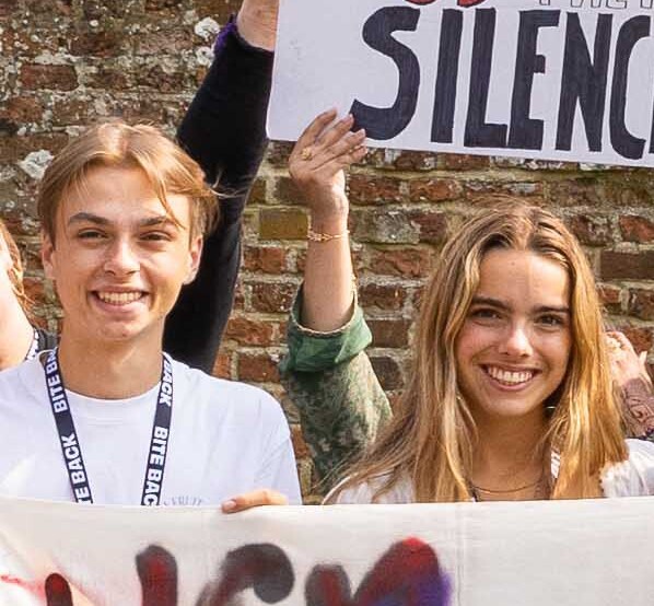 Luke (left) and Alice, Bite Back Youth Activists