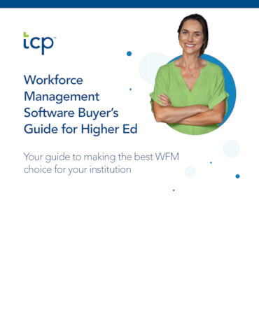 eBook cover of Buyer's Guide for Higher Ed Workforce Management Software