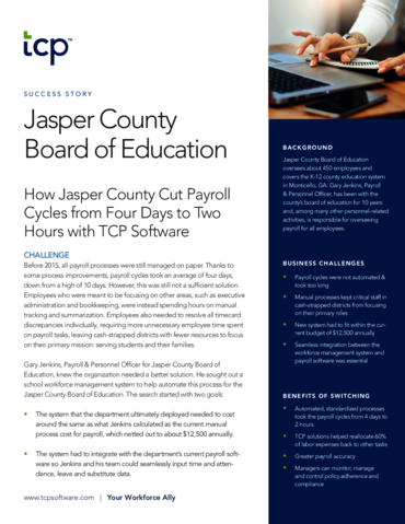 eBook cover of Case Study: Jasper County Schools
