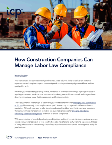 eBook cover of How Construction Companies Can Manage Labor Law Compliance