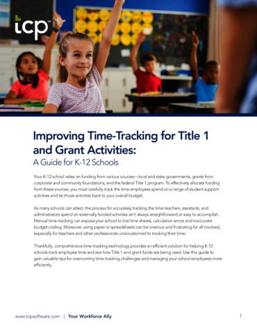 eBook cover of Time Tracking for Title 1 & Grant Activities