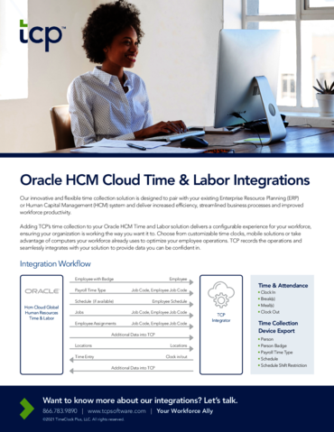 eBook cover of Fact Sheet: TCP Direct For Oracle HCM Cloud Time And Labor
