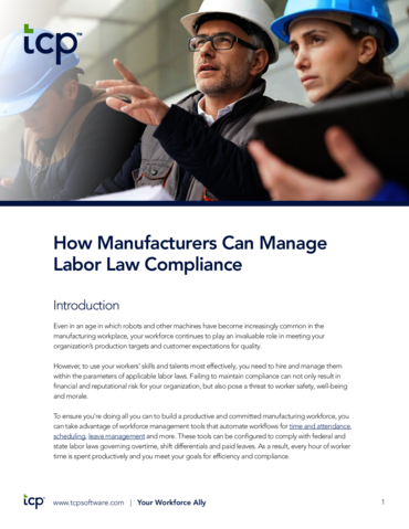 eBook cover of How Manufacturers Can Manage Labor Law Compliance