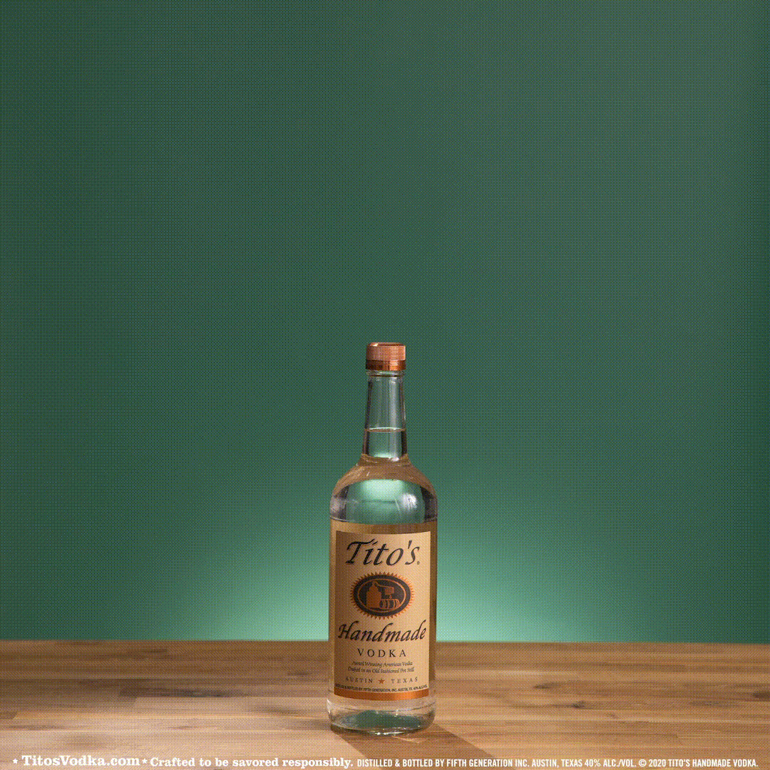 Tito's holiday bottle bow gif
